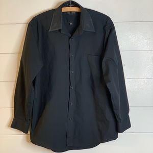 PIERRE CARDIN BLACK DRESS SHIRT 15 1/2 32/33